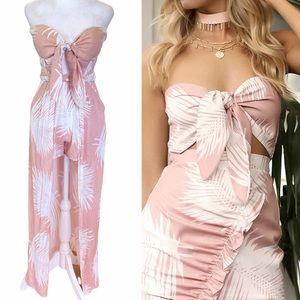 Runaway the Label Palm Leaf Romper 2 SM Pink